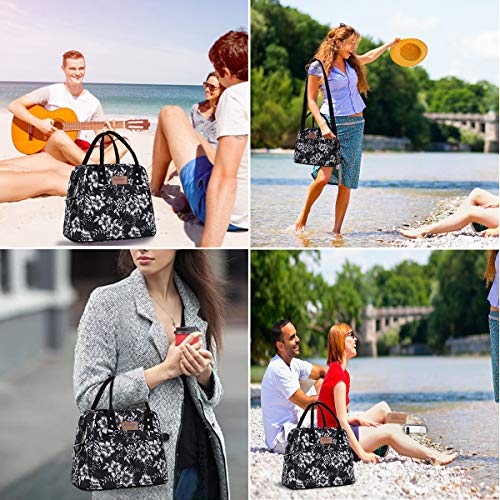 image for Buringer Reusable Insulated Lunch Bag Cooler Tote Box with Front Pocke