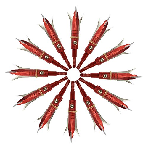E5E10 12Pcs Hunting Broadheads 100 Grain Archery Broadheads New Stell Broadheads + 1 Pcs Black Broadhead Case For Arrowheads thumb #6