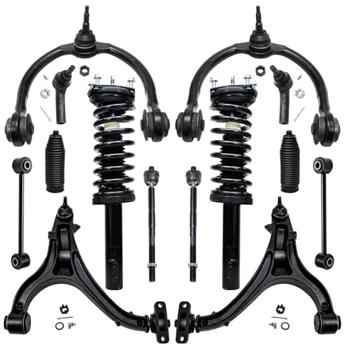 Safety Recall W81 / NHTSA 20V-657 Front Lower Control Arm - 2021 Jeep Cherokee 4 Detroit Axle - Front 14pc Suspension Kit 2005-2010 Jeep Grand Cherokee Commander, 2 Struts 4 Lower & Upper Control Arms w/Ball Joints 4 Tie Rods 2 Sway Bars 2 Boots 2006 2007 2008 2009 Replacement