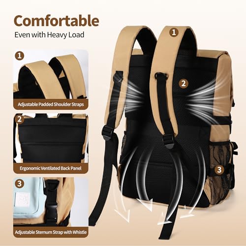 Mochila desmontable para portátil FLYINGFOX beige ligera miniatura 3