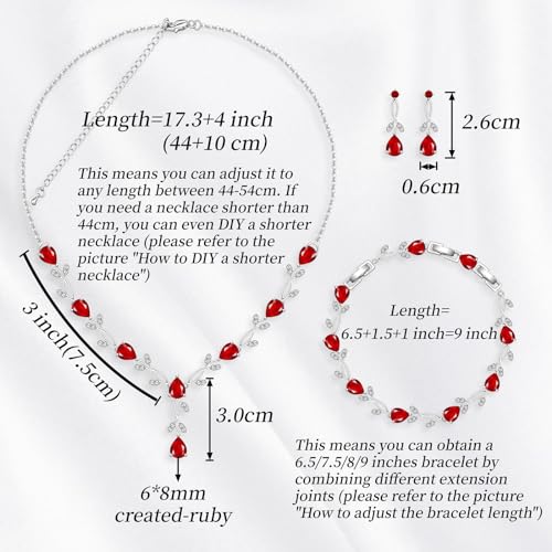 Image of GZWHD Wedding Jewelry Sets for Bride Bridesmaid Women Cubic Zirconia Necklace Earrings Bracelet Set Gift for Mother Friend Wife Daughter Sister Party Prom Jewelry