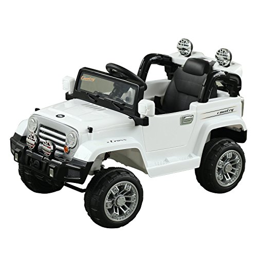 Aosom Off-Road Truck with MP3 Connection, Working Horn, Steering Wheel, and Remote Control