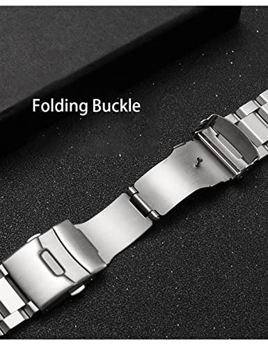 Olvídate de tirones con la correa de reloj elástica de eslabones metálicos de 18-24 mm 6