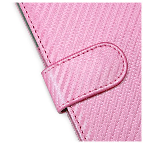 BoxWave Case Compatible with Kindle Touch (4th Gen 2011) - Satin Pink Leather Elite Case, Shiny, Glossy Portfolio Style Cover w/Clasp