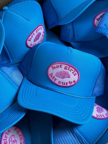 Raw & Rebellious Hot Girls Hit Curbs Trucker Hat - Blue (High-end Foam, Specialty Mesh, Custom Fit for Men & Women)3