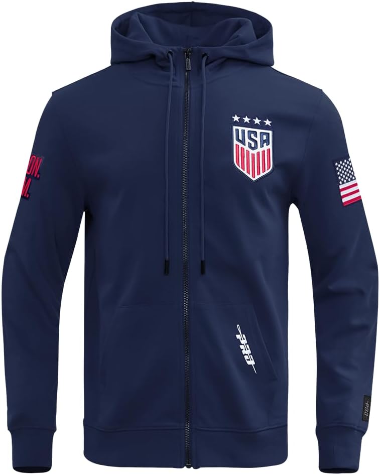 Pro Standard Mens U.S. Soccer Classic Chenille Full Zip Hoodie