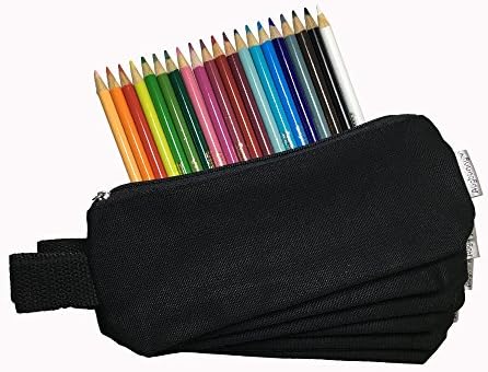 Augbunny Multi-Purpose 100% Cotton 12oz Canvas Zipper Pen Pencil Stationery Case Bag Cosmetic Makeup Pouch 6-Pack