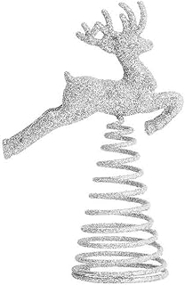 HoitoDeals 1Pcs Silver Metal ELK Christmas Tree Topper For Xmas Tree Novelty Decor Ornament