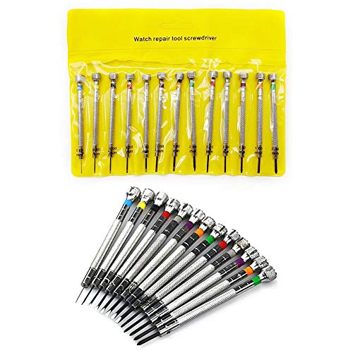 Outil de réparation de montre durable 0,6-2,0 Tournevis Tournevis 13 jeux de tournevis en métal facile à utiliser robuste Cover