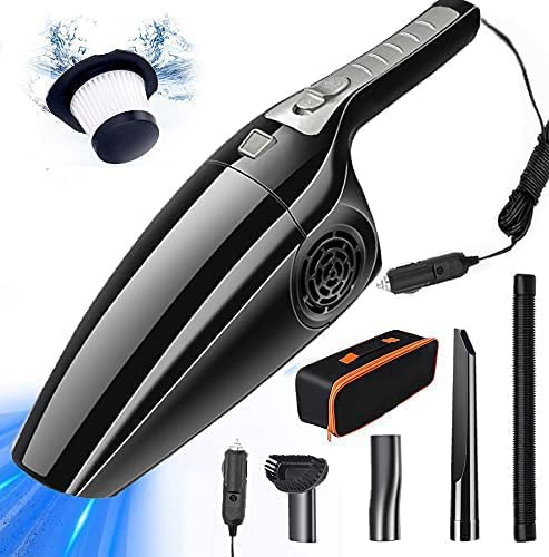 PYXBE Car Vacuum Powerful Portable & High Power Car Handheld Vacuum Cleaner for Car and Home Wet and Dry Car Vacuum Cleaner Coverage DC- Joker car vecuum (2000_ PYXBE-BLACK-YJ-559)