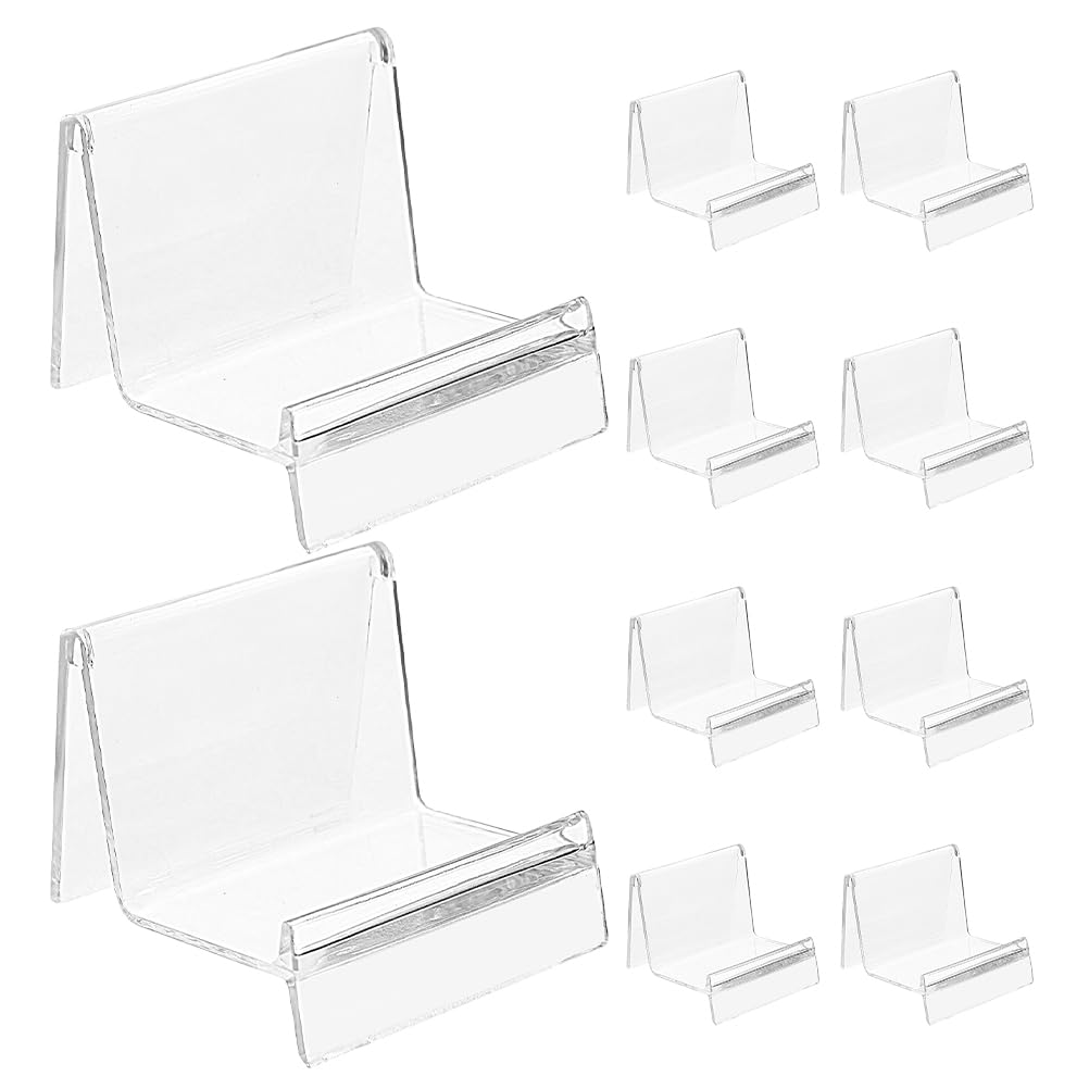 Housoutil Organizer Trasparente per Portafogli e Biglietti da Visita 20 Pezzi Supporto da Tavolo in Plastica per Telefoni e Accessori da Ufficio e Negozi 3X2.7X2.4 Pollici