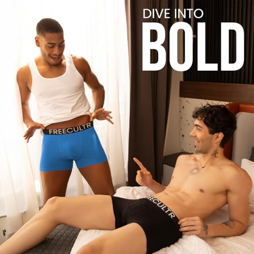 Image of Freecultr Organic Cotton Elastane Stretch Underwear for Men Breathable Comfortable Trunks Innerwear Sweat Absorbing Undergarments with Ultrasoft Waistband
