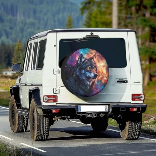 Image of Pensura Cool Wolf Spare Wheel Cover Dust-Proof Tire Covers Wheel Cover Easy Installation Universal for Trailer SUV Truck Camper Travel, Suto Accessories
