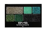 BYS Glitter Glitz Gel for Eyes and Face 6 Shade Makeup Palette - Paradise Greens