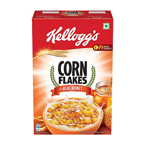 Kellogg S Corn Flakes With Real Honey Breakfast Cereals Low Fat High In Vitamin C High In Iron Naturally Cholesterol Free 300g Pack Amazon In Grocery Gourmet Foods