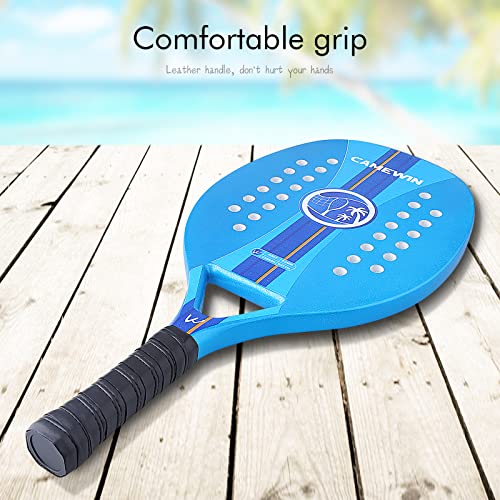 Lhyxuuk Raquete De Beach Tennis Tecnológica Fibra Carbon Profissional (Azul)