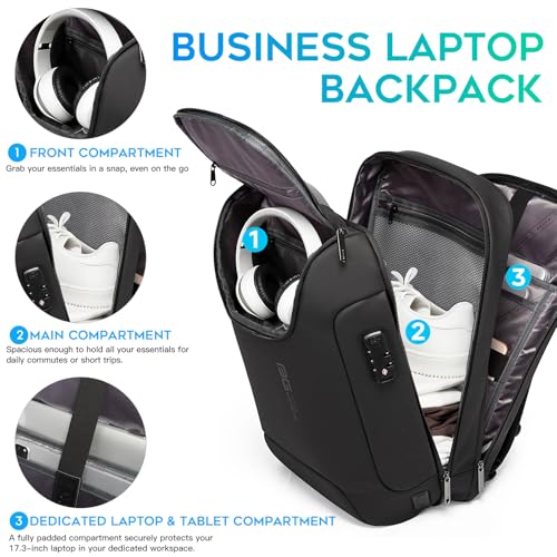 Image of BANGE Anti-Theft Backpack with USB Charging Port 17.3 Inch Business Laptop Backpack