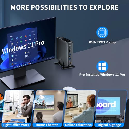 Image of Thdeukoty Mini PC i9-11900H 8 Cores Up to 4.9GHz, Deaktop Computer Windows 11 pro, 16G DDR4 RAM 512G M.2 NVME SSD, 4K HDMI2.0 VGA Dual Display, Wifi6E Bluetooth5.3, Gigabit LAN for Office /Home