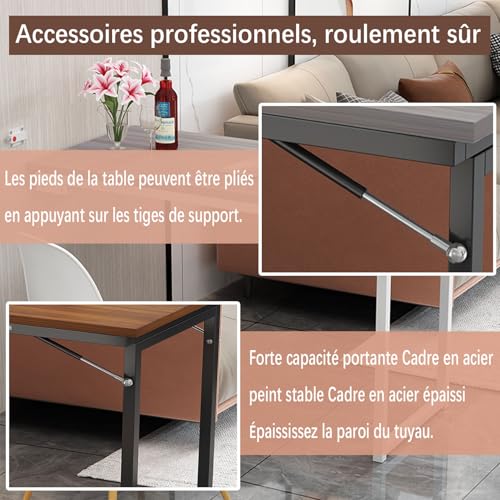 Table pliante murale pour studio : libérez de l'espace avec étagère intégrée - 4