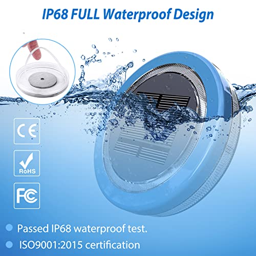 Fvtled Floating Pool Lights, Solar Pool Lights With 1800Mah Lighting 2-3 Nights, 4.5", Ip68 Waterproof Pool Lights That Float For Swimming Pool, Pond, Lawn Or Disco Pool Party Decoration, 1Pcs, Blue #TOP2