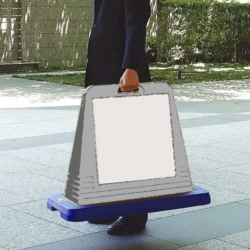 Amazon | ユニット サインキューブ両面表示 ウエイト付 白無地 グレー