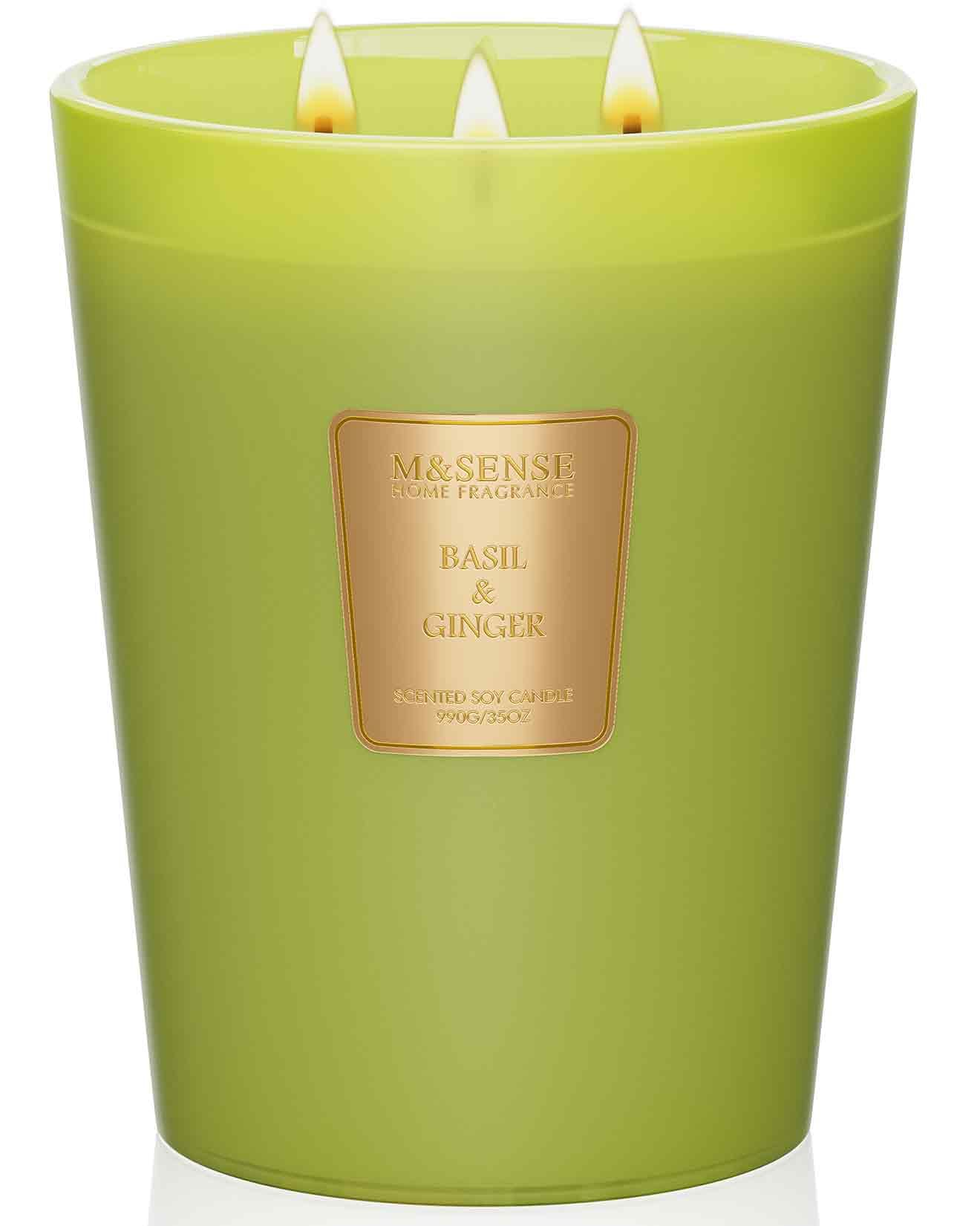 M&SENSE Vela aromática con aroma a albahaca y jengibre
