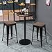 Yaheetech 26inch barstools Set of 4 Counter Height Metal Bar Stools, Indoor Outdoor Stackable Bartool Industrial with Wood Seat 331Lb, Black