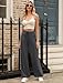 Arolina Palazzo Pants for Women Casual Fashion Wide Leg Pants Flowy High Waist Beach Pants with Pockets Dark Grey L