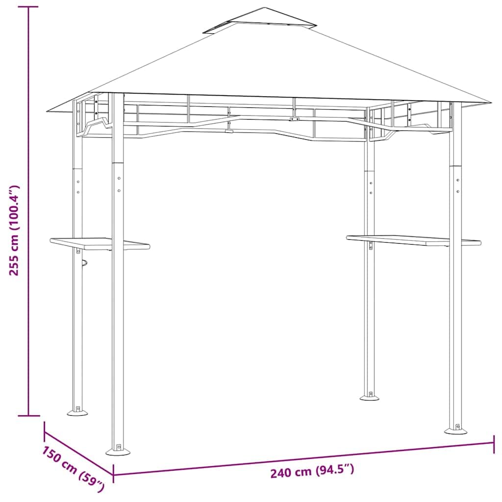 Altana BBQ Stal Antracyt 240x150x255 cm