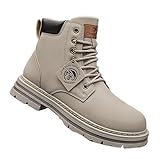 Azttoztto Mens Casual Boots for Men Fashion Zipper Chukka Hiking Boots (grey,8.5)