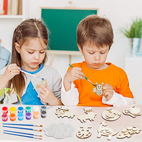 Glintoper 30 Wooden Magnet Painting Craft Kit thumb #1