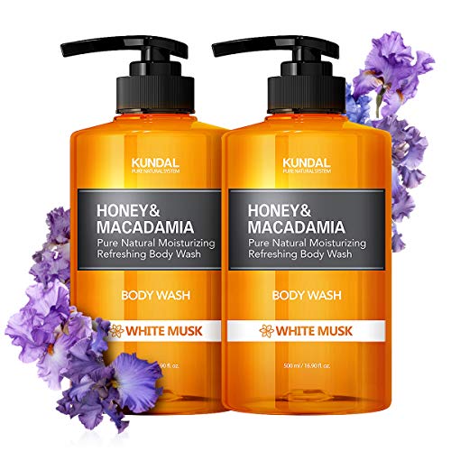Kundal White Musk Honey & Macadamia Natural Moisturizing Body Wash - 16.9 Fl.oz(500Ml) X2 Bottles #TOP27
