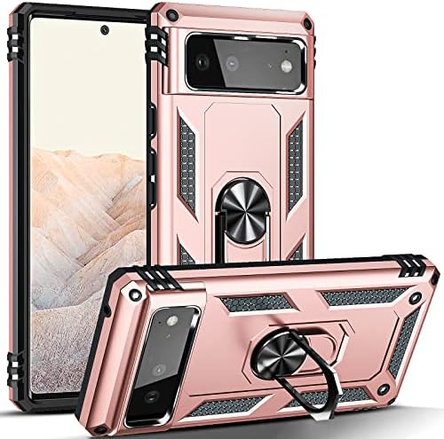 Armor Bumper Case for Samsung Galaxy A51 [Military Grade Shockproof] [Dual Layer Protection yet Slim] Samsung A51 Kickstand Rugged Case Heavy Duty With Magnetic Ring Holder and Metal Plate