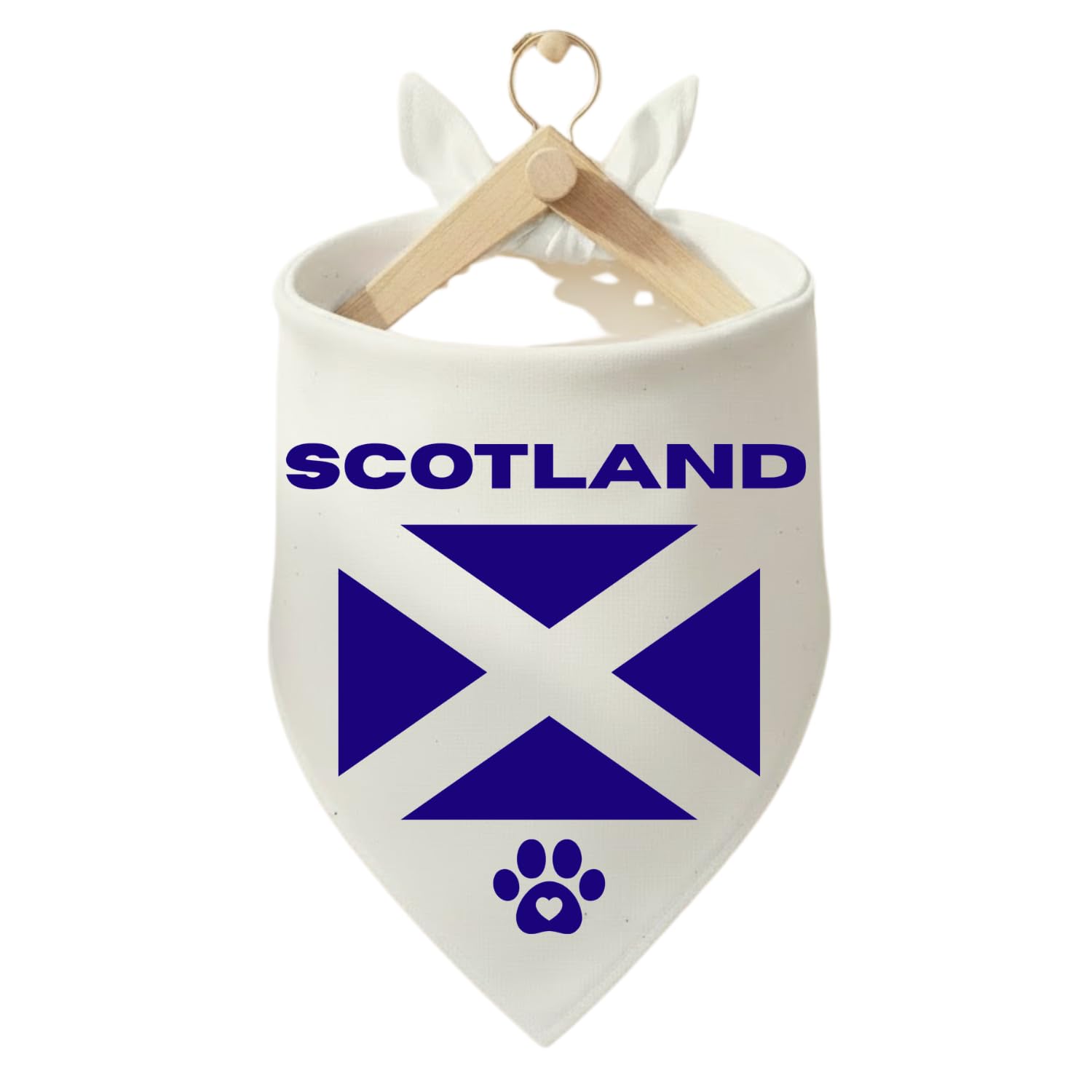 KARENSAM Handcrafted Scotland Flag Pet Bandana for World Cup & Rugby Supporters. Scotland Dog Bandana Scottish Pets. World Cup Supporter Gift (White + Blue, S/M:50 * 35 * 35cm, SCOTLAND FLAG)