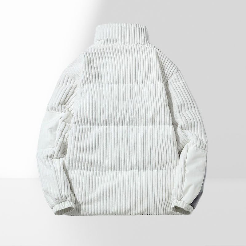 Chaqueta de plumón de pana bordada con acabados premium de invierno 4
