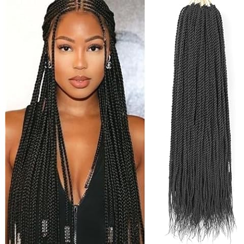 ZRQ Senegalese Twist Crochet Hair For Black Women 24 Inch Long PreTwisted Crochet Hair 25 Strands Pre Looped Crochet Braids 8 Packs Crochet Twist Hair Cover