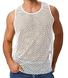 Photo Gallery abafip canotta a rete senza maniche da uomo in maglia pura maglietta semi vedere attraverso allenamento palestra slim aderente muscolare maglietta, bianco, xl Photo Gallery abafip canotta a rete senza maniche da uomo in maglia pura maglietta semi vedere attraverso allenamento palestra slim aderente muscolare maglietta, bianco, xl