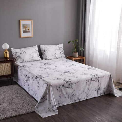 busdeals Bedsheet Set -3 Pieces (Single, Queen, Double, and King Size, Marble Design)