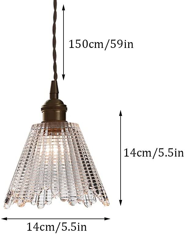 Iluminación colgante de cabecera de dormitorio con lámpara de techo de vidrio a rayas 2