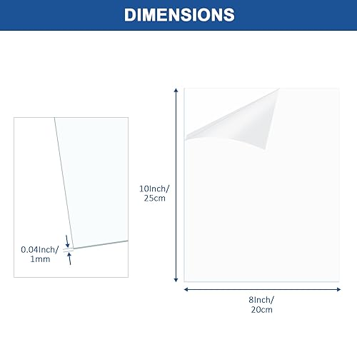 Miniatura 2 de Paquete de 6 hojas de plexiglás transparentes de 8 x 10 x 0.04 pulgadas, láminas finas de plexiglás PET para proyectos de manualidades, láminas de