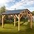 YOPTO 12x8.5 FT Wood Carport Pavilion Gazebo,Canopy Tent wiht Hard Top Steel Metal Slope Roof and Feet,All Weather Protected,Waterproof Garden Pergola for ackyard,Swimming Pool,Light Brown