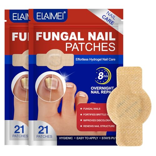 Fungal Nail Patches â€“ 42pcs Hypoallergenic Repair Patches for Damaged, Yellow, or Discolored Toenails â€“ Extra Strength Overnight Support, Mess-Free Formula