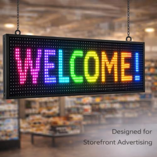 Image of YHY P10 LED Sign 39 inchx14 inch Outdoor Waterproof LED Display, High Brightness WiFi Programmable Scrolling Message Board for Store, Restaurant, Advertising
