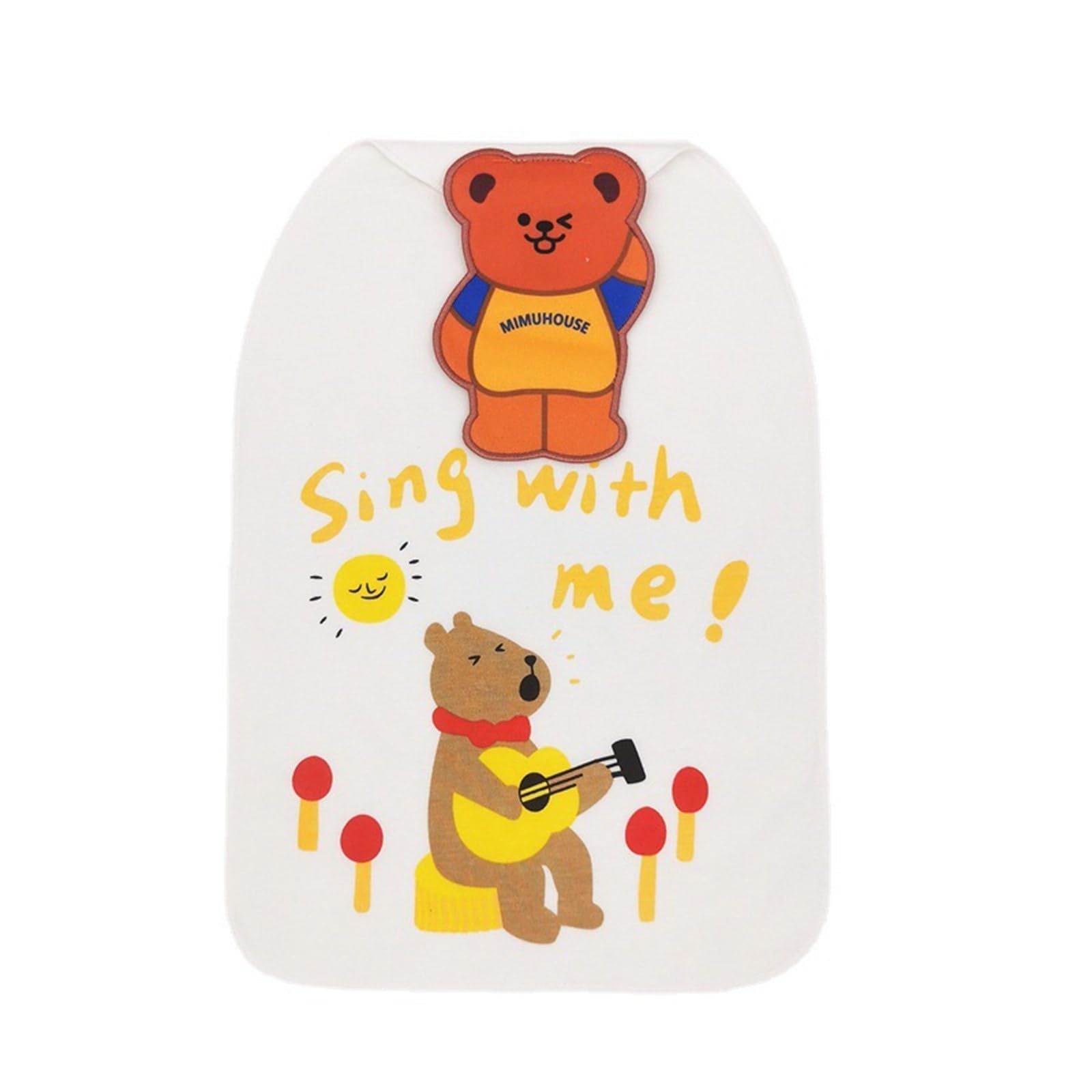 Xjdzineq Sweat Absorption Towel Cartoon Design Large Size for Outdoor Activity Lightweight Comfortable Skin Safe Fabric Cotton Baby Sweat Towel