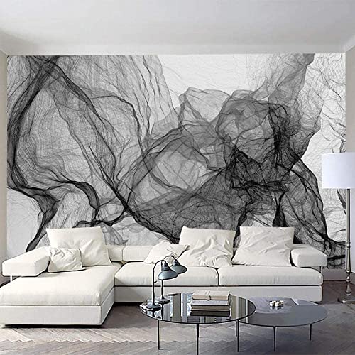 Papel Pintado Fotográfico Mural - Sencillas Ondas De Rayas Blancas Y Negras - Papel Pintado Peel And Stick - Mural Autoadhesivo 3D - Papel Pintado Adhesivo De Pared De Dormitor 140(ancho)x70(alto) cm