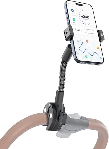 Soporte para teléfono para cochecito de bebé, brazo de cuello de cisne ajustable, abrazadera de instalación rápida para cochecito de correr, carrito disponible en Yaxa Colombia
