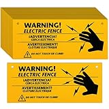 Blulu 24 Pieces Electric Fence Warning Signs 10 x 4 Inch Plastic Danger Electric Fence Signs Safe Caution Warning for Farm Home