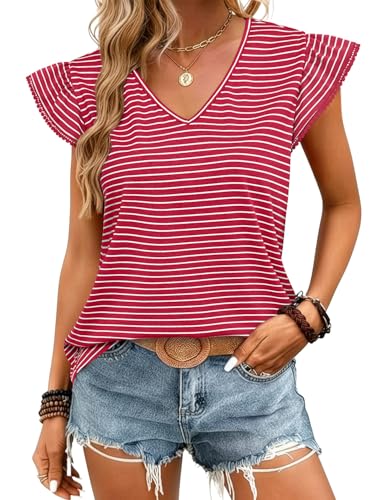 Save 50% on JUSTFASHIONNOW Women's Ruffle Flutter Sleeve Tops