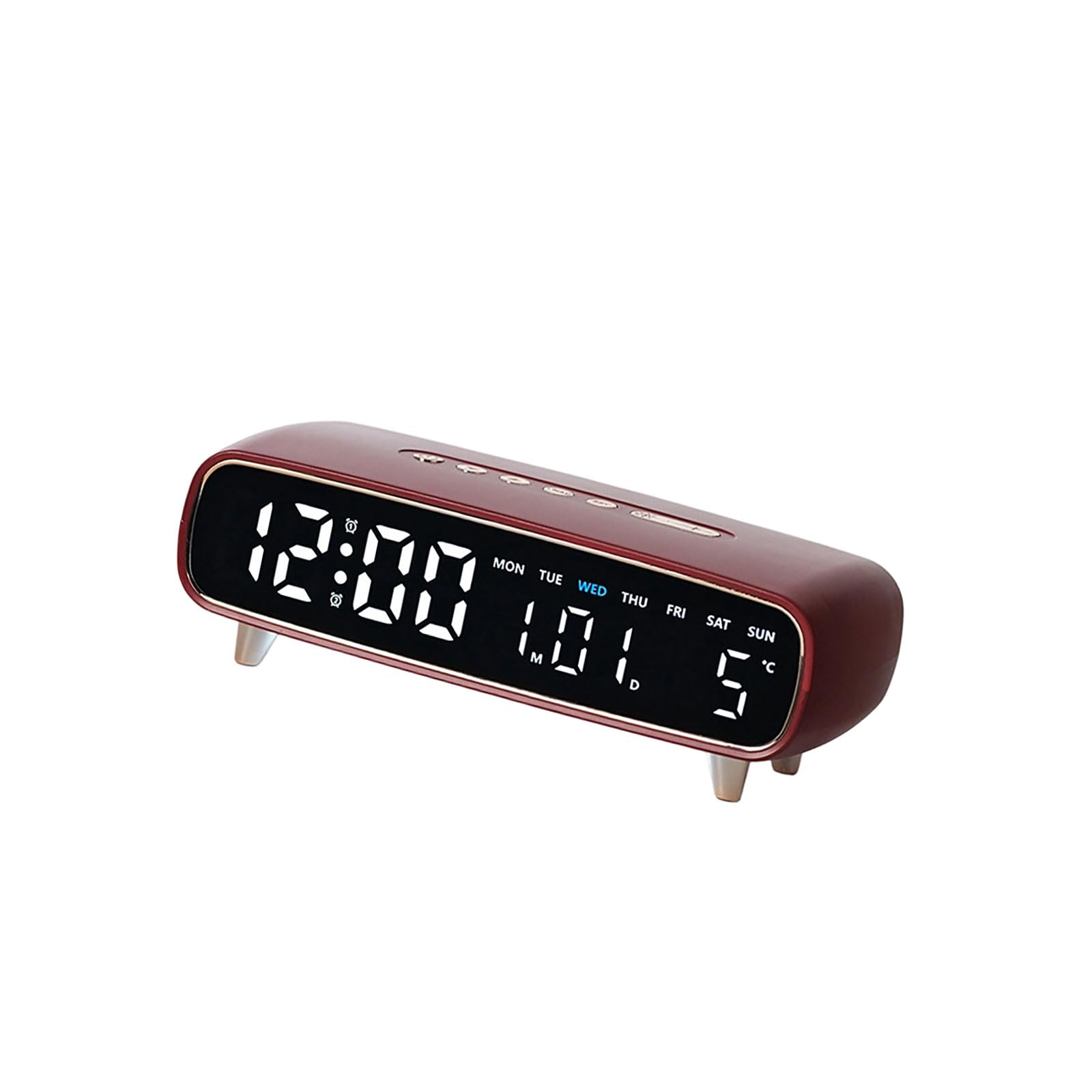 Reloj Despertador Digital con ambientes de Brillo Ajustable Luz Nocturna y Puerto de Carga USB Pantalla LED de Temperatura Función de Temporizador Reloj Despertador LED