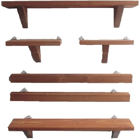 Amazon ３種のウォールシェルフ６点セット チーク 飾り棚 壁掛け 木製 壁 棚 Diy 石膏ボード おしゃれ アンティーク ハンドメイド チーク オープンシェルフ ラック オンライン通販